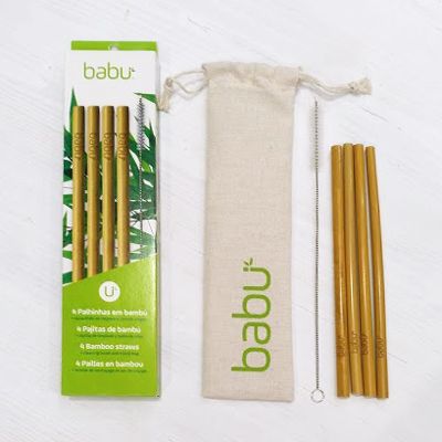 Kit de palhinhas de bambu
